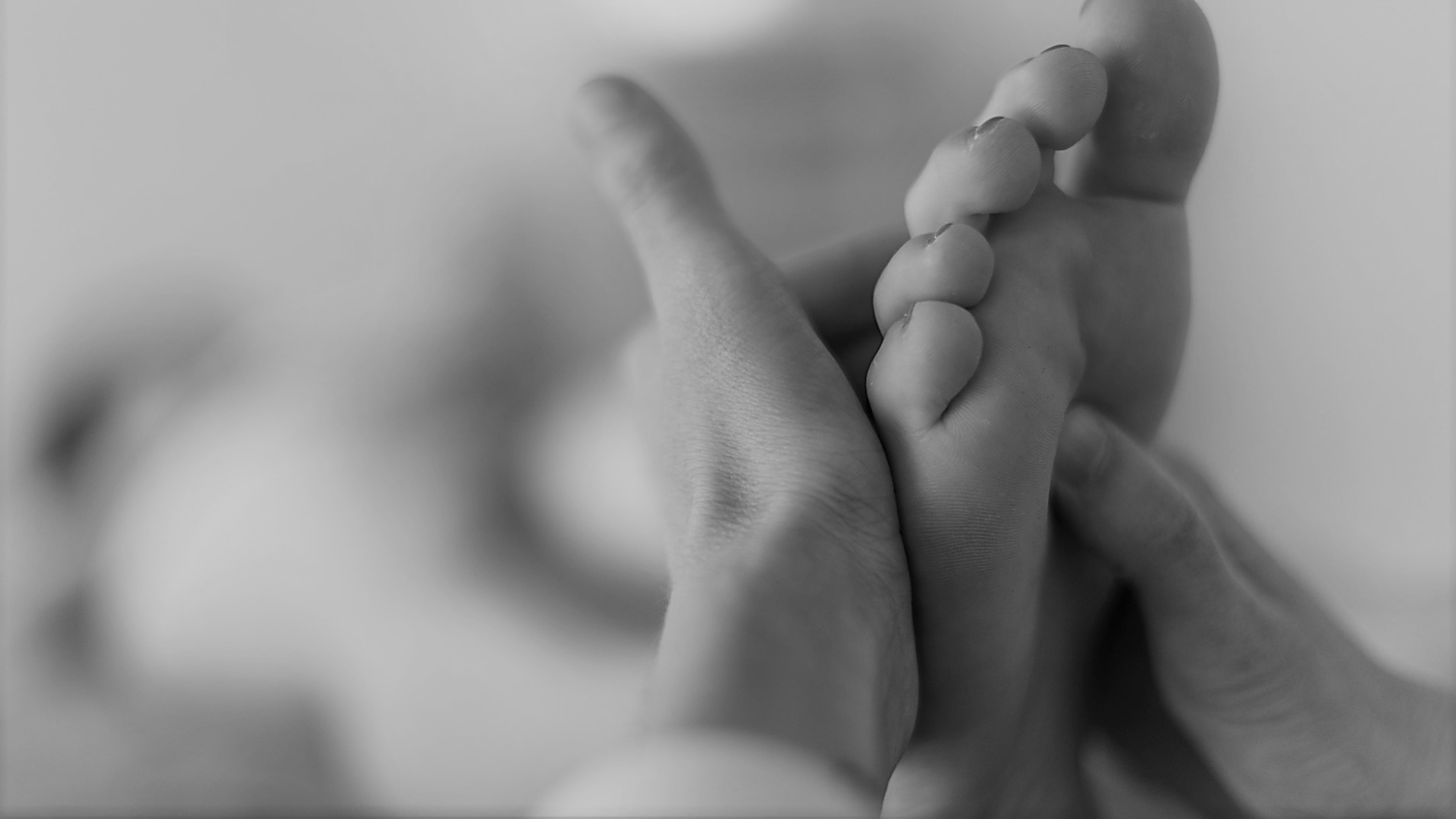 Therapist's hands massaging female foot